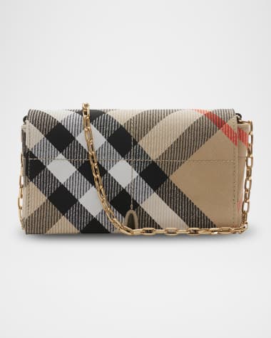 Burberry Snip Mini Check Jacquard Shoulder Bag