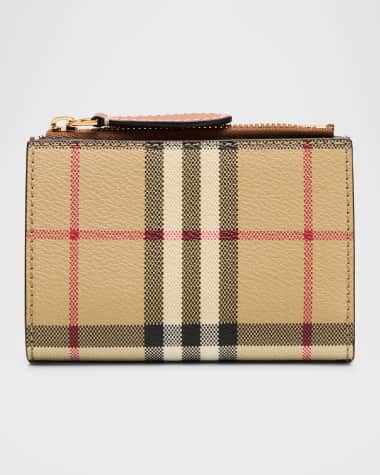 Burberry Small Check Leather Bifold Wallet