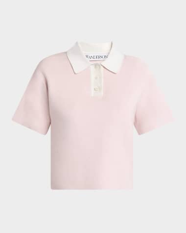 JW Anderson Two-Tone Cropped Polo Top