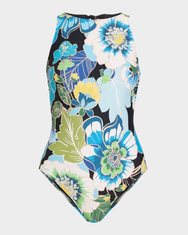 Johnny Was Jenn Tie-Back One-Piece Swimsuit