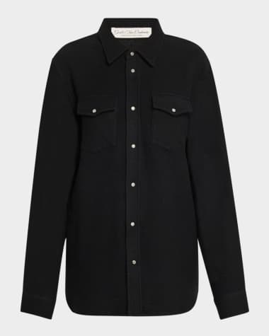 God's True Cashmere 2-Pocket Cashmere Sunstone-Snap Shirt