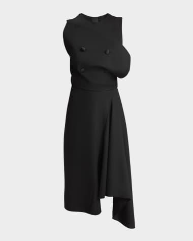 Givenchy 4-Button Sleeveless Asymmetric Dress