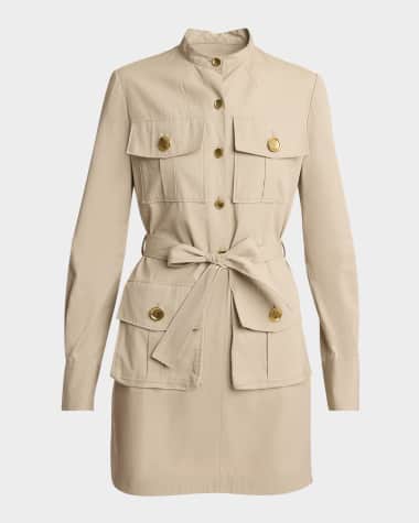 Givenchy Long-Sleeve Military Mini Shirtdress