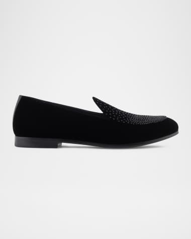 Giorgio Armani Men's Velvet and Crystal Loafers