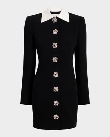Cinq a Sept Sheryl Tailored Crystal-Button Mini Dress