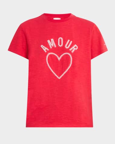 Cinq a Sept Pearl-Embellished Amour Crewneck Tee