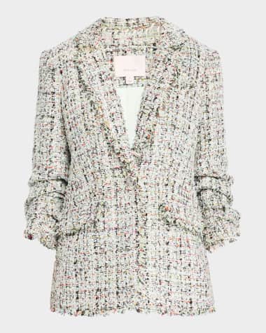 Cinq a Sept Khloe Single-Breasted Boucle Blazer