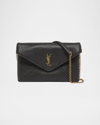 Saint Laurent Cassandre Small YSL Pouch on Chain in Calfskin