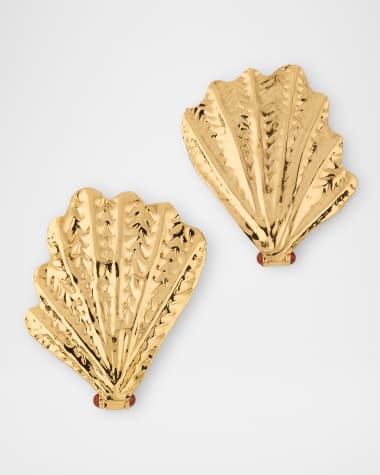 Gas Bijoux Shell Gold Stud Earrings