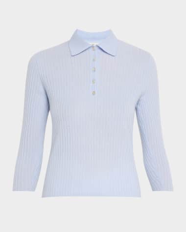 Vince Mulberry Silk-Blend Polo Top