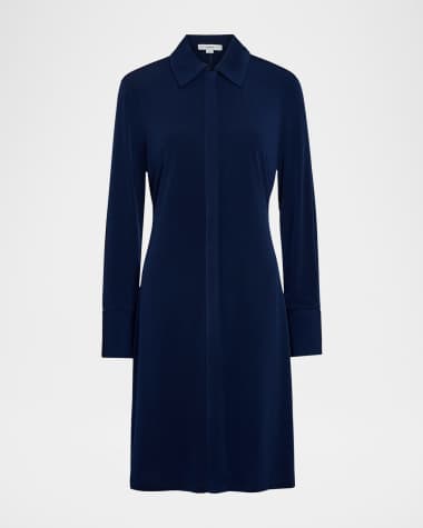 Vince Long-Sleeve Polo Shirtdress