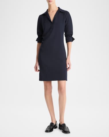 Vince Long-Sleeve Rugby Dress