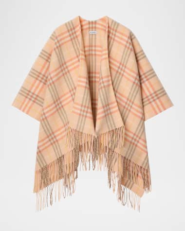 Burberry Charlotte Check-Print Wool-Blend Cape