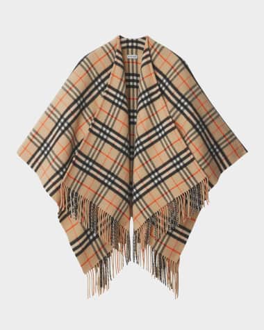 Burberry Charlotte Check-Print Wool-Blend Cape