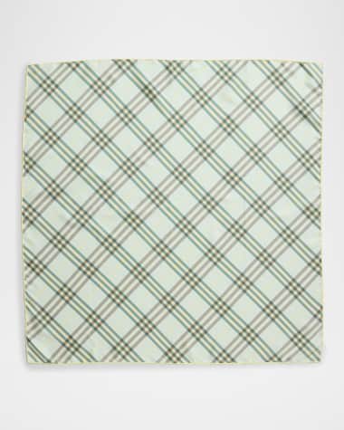 Burberry Check-Print Silk Scarf