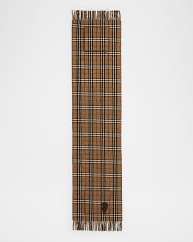 Burberry Houndstooth/Check-Print Reversible Cashmere Blend Scarf