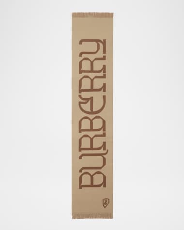 Burberry Heraldry Logo-Print Wool Scarf
