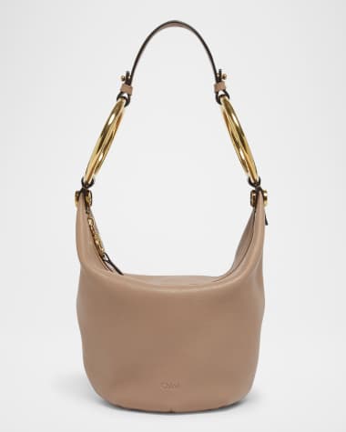 Chloe Bracelet Zip Shoulder Bag in Grained Buffalo Leather
