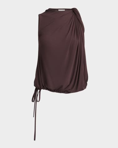 McQueen Twist Draped Jersey Top