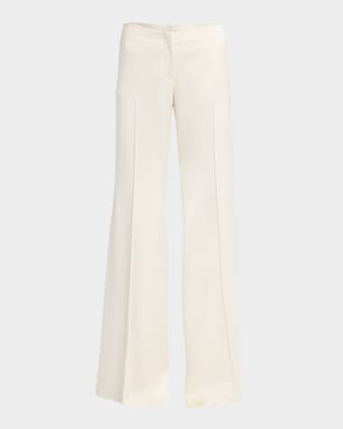 McQueen Satin Wide-Leg Trousers