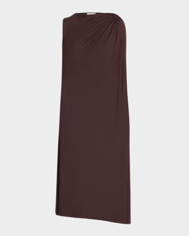 McQueen Draped Sleeveless Midi Dress