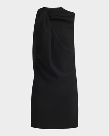 McQueen Sleeveless Twist-Neck Mini Dress