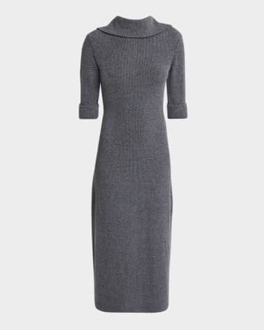 Proenza Schouler White Label Cerine Ribbed Boucle Midi Dress
