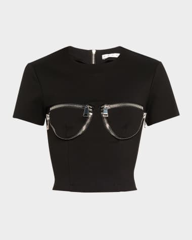 AREA Zipper Bustier Cup Crop T-Shirt
