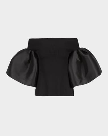 Marques'Almeida Off-The-Shoulder Puff-Sleeve Top