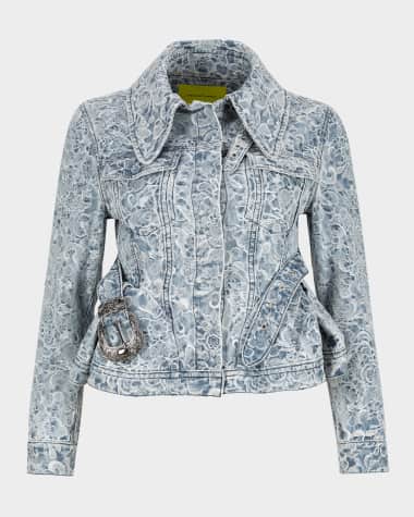 Marques'Almeida Fitted Brocade Denim Jacket