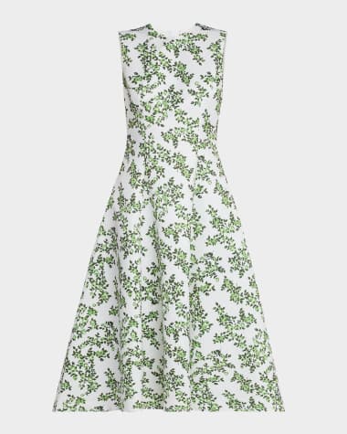 Emilia Wickstead Mara Floral-Print Sleeveless Midi Dress