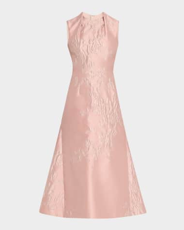 Emilia Wickstead Kissa Floral Brocade Sleeveless Midi Dress