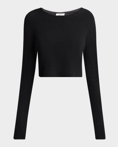 Saint Laurent Bow Cutout Crop Cashmere Sweater