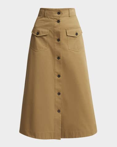 Saint Laurent Button Down Midi Skirt