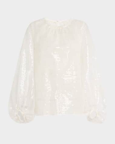 Le Superbe Sparkling Long-Sleeve Femme Blouse