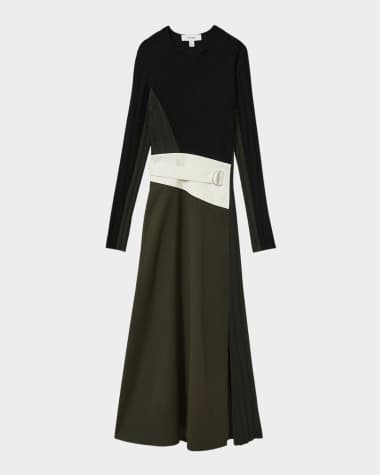 Reiss Emilina Ribbed Colorblock Midi Dress
