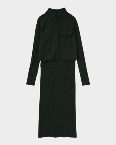 Reiss Floris Ribbed Mock-Neck Midi Sweater Dress