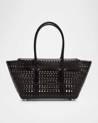 ALAIA Neo Mina 20 Perforated Leather Top-Handle Bag