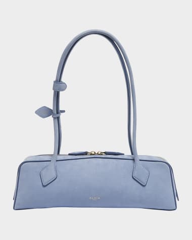 ALAIA Le Teckel Medium Suede Shoulder Bag