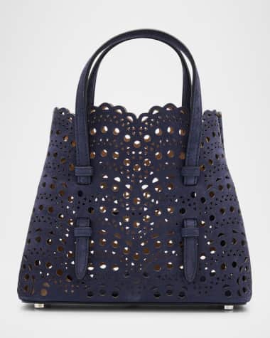 ALAIA Mina 20 Top-Handle Bag in Perforated Suede