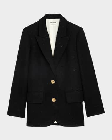 Zadig & Voltaire Vicka Single-Breasted Tweed Blazer