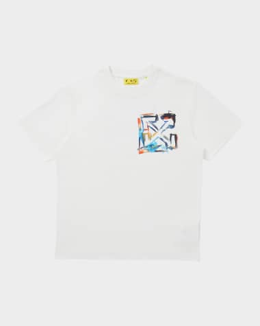 Off-White Boy's Watercolor Logo Short-Sleeve T-Shirt, Size 4-12
