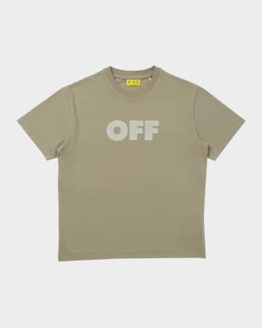 Off-White Boy's Garment-Dyed Logo Short-Sleeve T-Shirt, Size 4-12