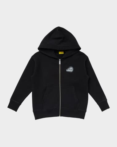 Off-White Boy's Arrow Spray Zip-Front Hoodie, Size 6-12