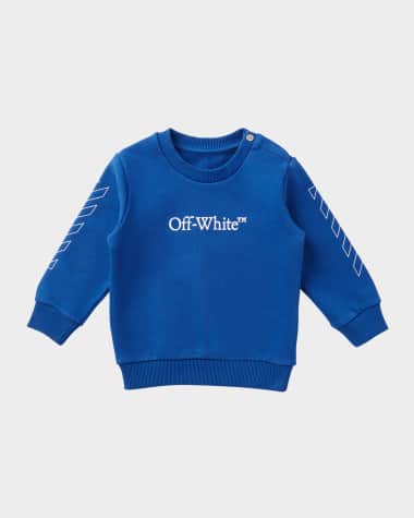 Off-White Boy's Bookish Diagonal Crewneck Sweatshirt, Size 3M-3