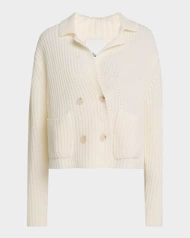 ALLUDE Ribbed Wool-Cashmere Jacket
