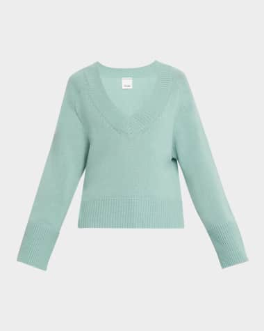 ALLUDE Wool-Cashmere V-Neck Pullover
