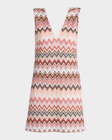 Missoni Chevron Sleeveless Mini Shift Dress