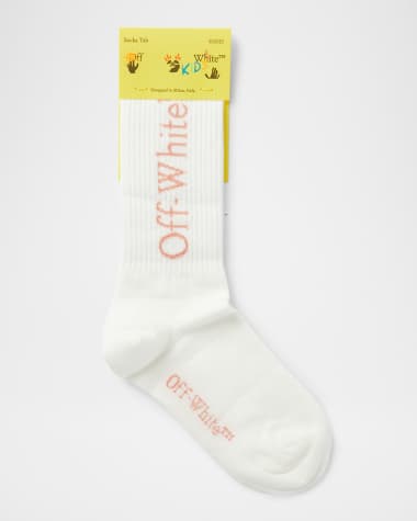 Off-White Kid's Bookish Long Socks, Size S-L