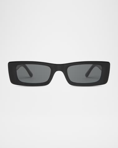Elisa Johnson Flynn Glossy Acetate Rectangle Sunglasses